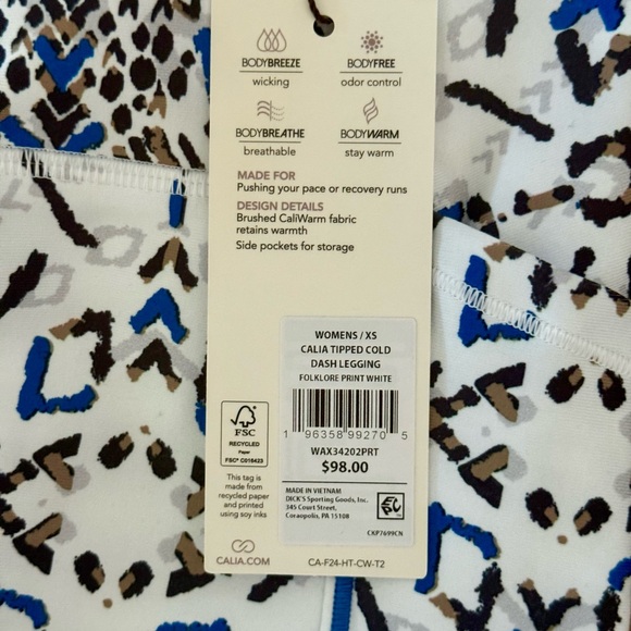 CALIA by Carrie Underwood Blue and Black Patterned Leggings - Picture 6 of 8